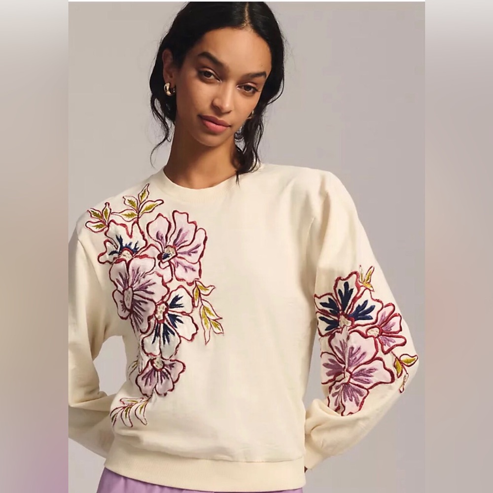 Anthropologie Appliqué Sweatshirt